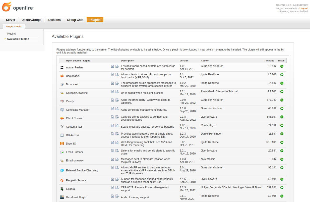 Installing the Hazelcast plugin